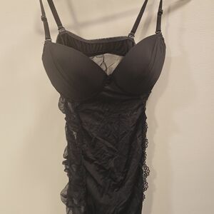 Elegant Black Lace Chemise